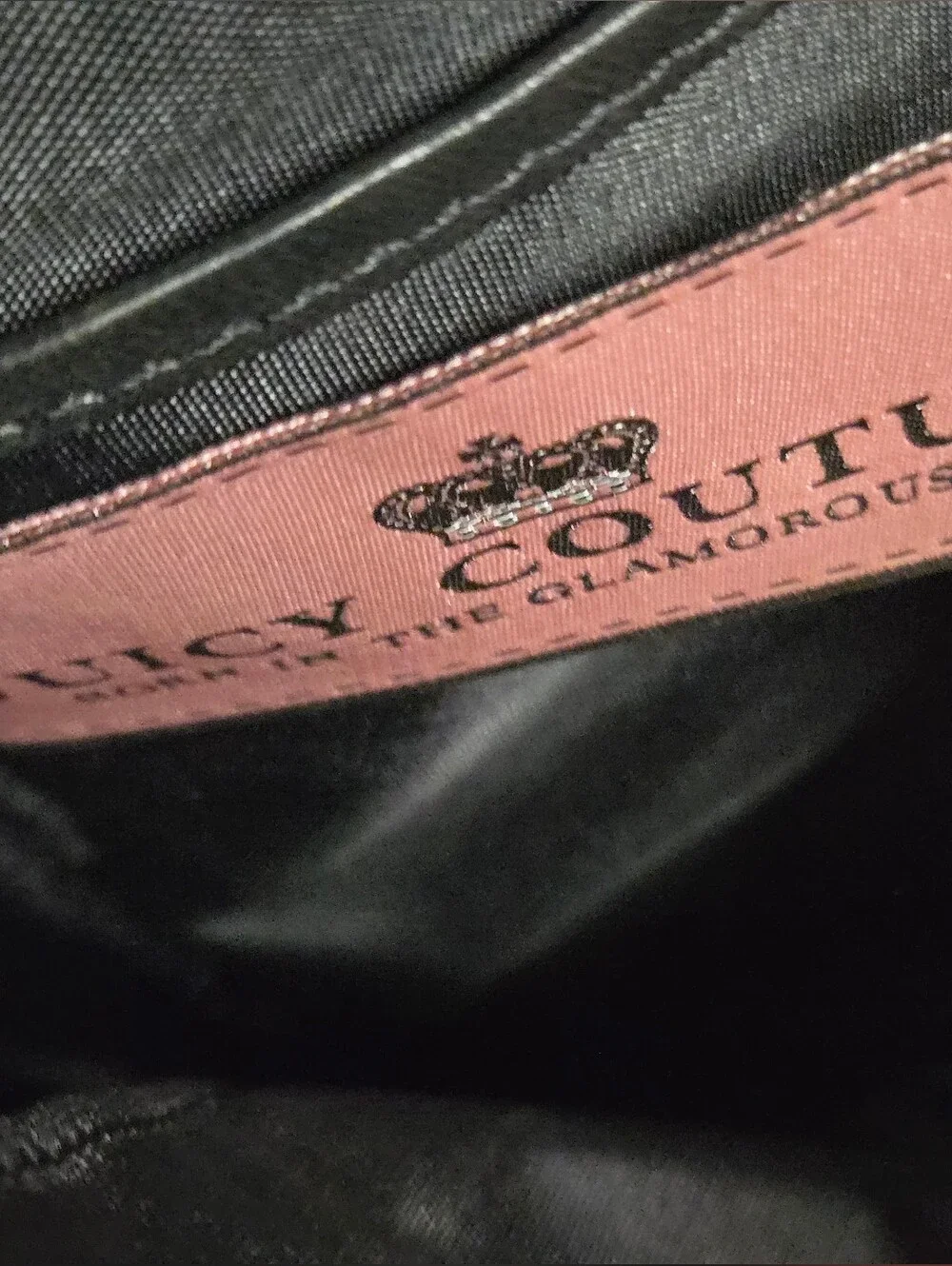 Vintage Y2K Juicy Couture Black Velour Leather Laptop Bag Messenger Briefcase